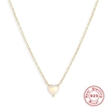 Collana dorata in argento S925 con ciondolo a cuore in opale e catenina sottile - Argento 925 / Stile Opale a Cuore Oro