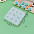 Nine-cavity rose flower silicone mold for DIY resin crafts and baking projects - Rose Shape (1)
