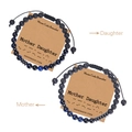 Dettaglio dei bracciali codice Morse Madre-Figlia con perle di occhio di tigre e lava - Madre Figlia-Bracciale Codice Morse (Occhio di Tigre Blu)