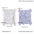 Detailed view of silicone mold and finished resin butterfly frame with dimensions - D5211-Picture Frame Ornament