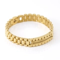 Bracciale da uomo in acciaio inossidabile placcato oro 18 carati stile cinturino - Oro