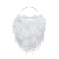 White fluffy Santa Claus beard accessory with elastic band for Christmas costume - Standard Handlebar Mustache