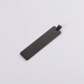 Colgante rectangular negro de acero inoxidable pulido con agujero para joyería DIY - Con Cierre de Pellizco / Negro