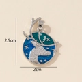 Silver reindeer pendant with blue enamel and zircon stones, 2.5cm by 2cm size scale - Silver Reindeer