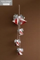 Guirnalda de campanas rojas y blancas con lazo de copo de nieve para Navidad - 75CM Cadena de Campanas / Rojo & Blanco