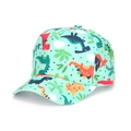 Casquette de baseball enfant vert menthe avec motifs de dinosaures colorés - Dinosaure Vert Menthe