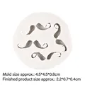 Stampo in silicone bianco a baffi per decorazione torte e resina fai-da-te 4.5x4.5cm - Grigio