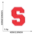 Red letter S embroidered patch with white border, 5.5cm height for clothing DIY projects - S / Red