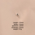 Distanziatore a cubo 2,5mm in acciaio inossidabile argento lucido per gioielli - 2.5mm / Acciaio (Lucidato)