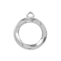 Colgante redondo trenzado minimalista de acero inoxidable plateado para joyería DIY - Plateado