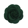 Elegant dark green camellia pearl brooch with velvet petals and multi-layer design - No Pearls / Green