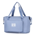 Light blue foldable dry and wet separation travel bag for fitness and sports. - Upgraded Foldable Blue