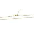 Polished 18k gold plated bubble letter necklace with adjustable lobster clasp and chain - Gold Box Chain