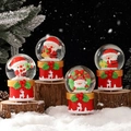 Mini-Schneekugeln mit Weihnachtsmann-Motiv, roter Harzbasis und goldenen Details - Single Piece / Weihnachtshirsch