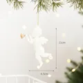 Christmas iron angel pendant in white and gold finish for festive holiday tree decoration - Iron White Angel
