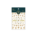 TENSOR ultra-thin adhesive nail stickers with orange floral patterns and KX256 header card - Yellow Floral Relief Style (KX256)