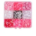 Contenitore da 9 griglie con paillettes rosa e argento, 5g per scomparto per decorazioni - 5g Per Scomparto / Scatola 30 5mm