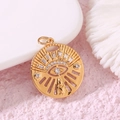 Minimalistische 14k vergulde Evil Eye ketting met sprankelende zirkonia kristallen - Zirconia Alziend Oog (H-7345)