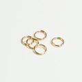 Five gold-plated split jump rings for DIY jewelry making and colorful handmade crafts - Gold