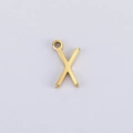 18K gold plated stainless steel letter X pendant charm for DIY jewelry making - X (Bracelet Accessory) / Gold
