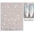 Stickers ongles ailes d'ange argentés SWT016 avec effet métal et lettrage Angel - Aile d'ange / Argenté SWT016