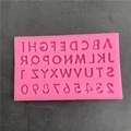 Molde de silicona rosa para letras mayúsculas y números A-Z 0-9 para repostería DIY - Mini Letras Número-Molde Rosa