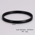 Detailed view of matte black finish 6mm bangle with inner diameter 58x50mm dimensions - Women-Black Color(6mm)
