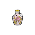 Pin de esmalte de dibujos con setas rosas y estrellas en botella Dream - Botella de Champiñón Rosa (DREAM)