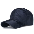 Verstellbare Baseballkappe in Marineblau-Camouflage mit 3D Sport-Stickerei für Damen und Herren - Verstellbar / Marineblau