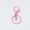 Pink metal lobster clasp and key ring hardware set with a smooth matte finish - Deep Pink