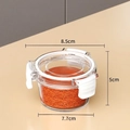 Récipient hermétique rond transparent de 100ml avec clips blancs pour épices - Rond/Petit/100ml / Blanc