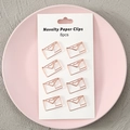 8pcs rose gold envelope and heart shaped paper clips set in a pink ceramic dish - Envelope / Set of 8