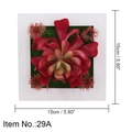 Artificial red succulent with green moss in a 15cm white square frame wall decor - Style 29A