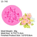 Moule en silicone rose pour couronne de fleurs et papillon DIY avec dimensions résine - Style 1-Design Fleur Papillon (15-740) / Rose