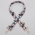 38mm wide colorful geometric patterned bag strap with golden metal swivel hooks - Style 648 Gold Hook