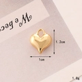 Detailed view of golden heart pendant with 1.2cm height, 1cm width, and 1.8g weight - C290 10mm*12mm Gold Heart