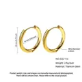 20mm gold titanium steel round hoop earrings with detailed sizing specifications - 2.0*16mm / Gold