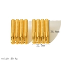 Pendientes rectangulares dorados acanalados, longitud 36,8 mm y anchura 22,5 mm - Pendientes de rayas rectangulares (TE6727-G) / Dorado