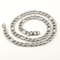 Zilveren Figaro ketting van titanium staal met karabijnsluiting op witte achtergrond - Figaro ketting (ZYS501) / 3.0mm