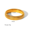 Macro detail of gold vintage style wide ribbed cuff bracelet with 62mm inner diameter - Wide Style (16mm) / Gold