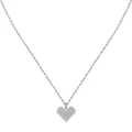 Elegante s925 Sterling Silber Herzkette mit Pavé-Besatz an einer klassischen O-Gliederkette - 925er Silber / S925 Silber (Kettenlänge 40+5CM)