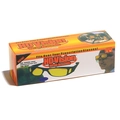 Polarized HD Vision wrap around driving sunglasses in orange retail box packaging - TV Single Box Packaging
