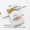 Minimalist punk style gold and silver metal hair clips with geometric bow design - 2-Piece Set No. 14 (MY030-14)