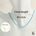 Detail view of colorful beaded necklace with adjustable 45+5cm chain and lobster clasp closure - 45+5cm / Blue (SET0362-G)