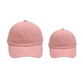 Pink parent-child baseball cap set with breathable cotton fabric and adjustable curved brim - Parent-Child Set (2 Pcs) / Pink