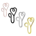 Minimalist heart-shaped non-pierced nose rings in gold, silver, black, and rose gold - Style 2 Rainbow