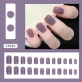 Solid Morandi purple square press-on nails set with 24 pieces in various sizes - CF043 Whitening Purple (Glue Type)