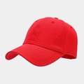 Classic bright red cotton baseball cap featuring a six-panel design and curved brim - Adjustable / Red
