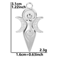 Colgante de diosa triple luna plateada con dimensiones 3,1cm de alto y 1,6cm de ancho - Colgante / Color Acero