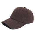 Detail of vintage leopard print baseball cap featuring distressed torn holes and fabric texture - M (56-58cm) / Small Leopard Distressed / Dark Coffee